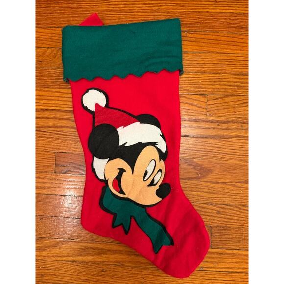 Disney Other - Disney Mickey Unlimited Mickey Mouse Red Felt‎ Christmas Stocking